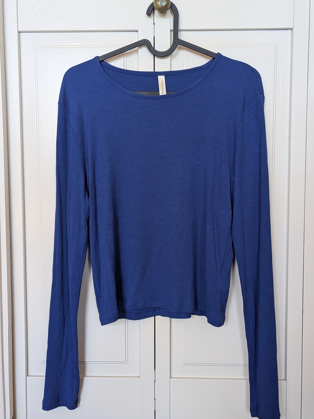 Babaton Classic Crewneck Long-Sleeve Top in Cobalt Blue